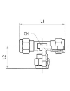 Trójnik skręcany typu T z baryłką do rur miedzianych 10 mm, mosiądz niklowany