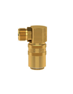Szybkozłącze do form wtrys.DN9 90 stopni, G3/8 zew, z zaworem