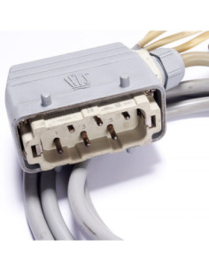 Złącze HTS, 6 pinów, przepust kablowy M20x1.5, przewód 4 żyły/2.3 m, końcówki oczkowe fi 5 mm 2