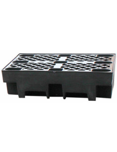 Wanna wychwytowa z kratownicą pod 2 beczki 1220 x 820 x 330 mm, czarna