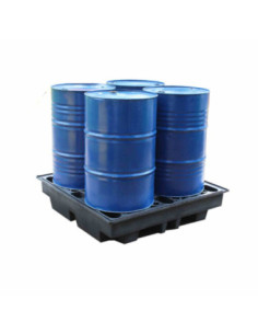 Wanna wychwytowa z kratownicą pod 4 beczki 1280 x 1285 x 275 mm, czarna