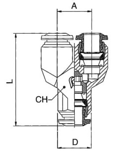 Zawór współosiowy, 3-CFM 08 NC DN 8, COAX 2