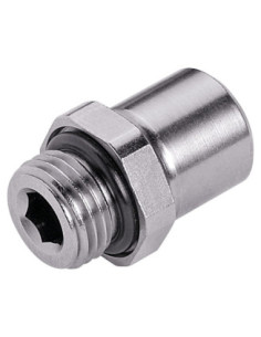 Złączka pneumatyczna wtykowa prosta G 1/4 GZ do węża fi 10 mm, mosiądz niklowany, Eisele