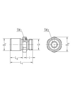 Złączka pneumatyczna wtykowa prosta G 1/4 GZ do węża fi 10 mm, mosiądz niklowany, Eisele 2