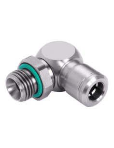 Złączka pneumatyczna wtykowa kątowa obrotowa G 1/8 GZ do węża fi 4 mm, stal nierdzewna, Eisele