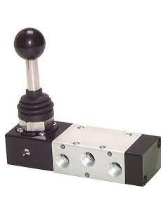 Zawór 5/3-drogowy z dźwignią ręczną, G 1/8", XMV1420-5/3 WEGE, LANDEFELD