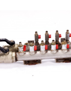 Rozdzielacz wody/chłodziwa 6-obwodowy z odcięciem 1½, GF No. 241, Georg Fischer