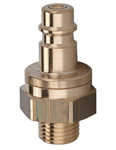 Króciec szybkozłącza Ludecke DN7,2 typ 26, G 1/2 GZ, obustronnie odcinający, mosiądz