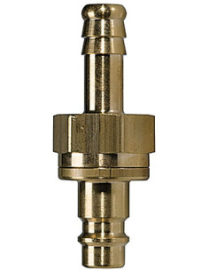 Króciec szybkozłącza Ludecke DN7,2 typ 26, do węża fi 9 mm, obustronnie odcinający, mosiądz