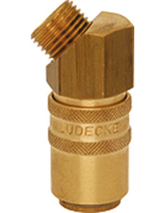 Szybkozłącze do form wtrys. 45 stopni,DN6, G3/8 zew, z zaw