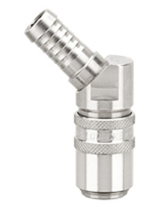 Szybkozłącza do form wtr.DN6 pod wąż  9mm, kątowe 45, z zaw