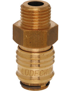 Szybkozłącze pneumatyczne Ludecke DN5 typ 21, G 1/4 GZ, gniazdo szybkozłącza, mosiądz