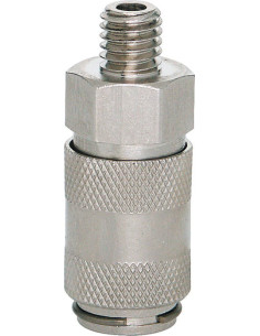 Szybkozłącze pneumatyczne Ludecke DN2,7 typ 20, G 1/8 GZ, mosiądz niklowany