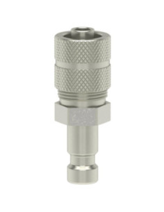 Króciec szybkozłącza Ludecke DN2,7 typ 20 skręcany do węża fi 4x6 mm, mosiądz niklowany