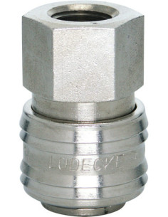 Szybkozłącze pneumatyczne Ludecke DN7,2 typ 26, G 3/8 GW, mosiądz niklowany