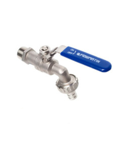 Zawór czerpalny nierdzewny Flowmatik G 3/4 GZ PN16, PTFE pod wąż z blokadą 2