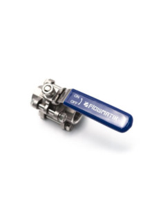 Zawór kulowy gwintowany Flowmatik R 1 1/4 GW, PN63 3-elementowy, PTFE, 316 z płytą ISO5211 z blokadą 2